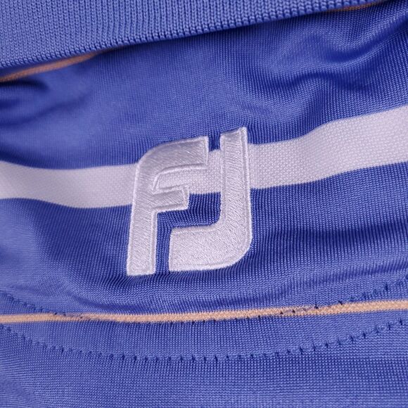 FootJoy Mens Short Sleeve Golf Polo Blue Striped Embroidered Small Honda Classic - Picture 8 of 9
